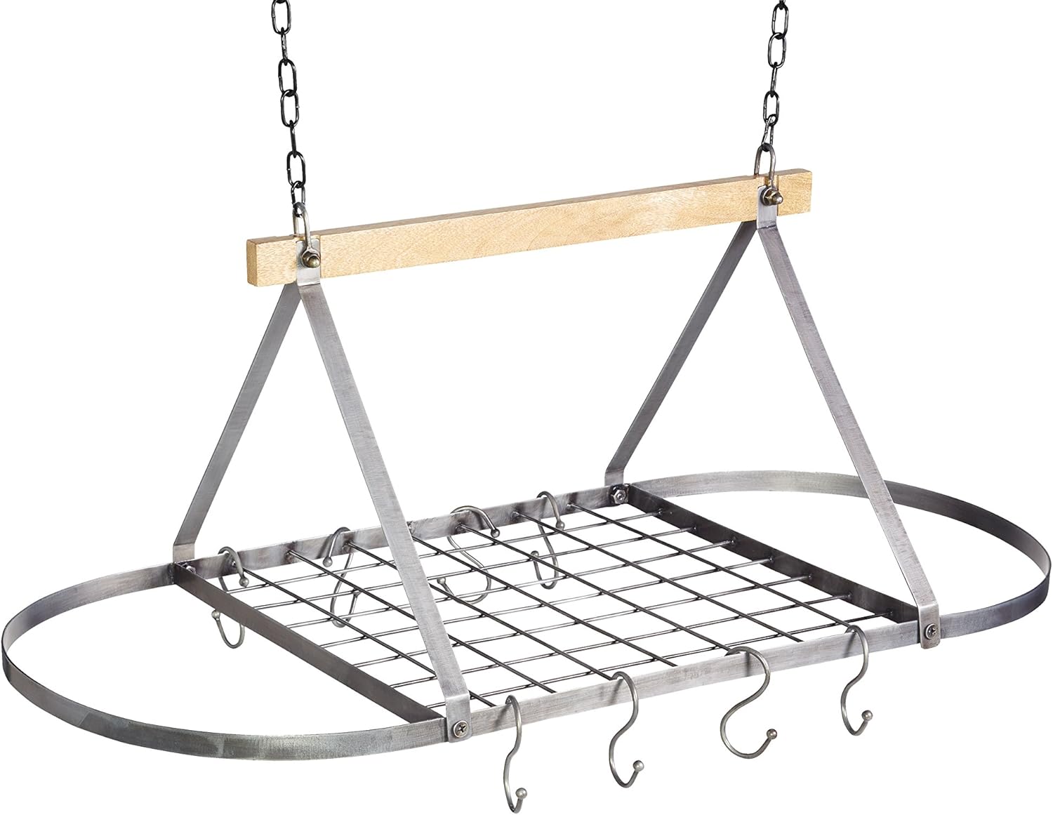 KitchenCraft Industrial Kitchen Decken-Hängeregal für Töpfe und Pfannen