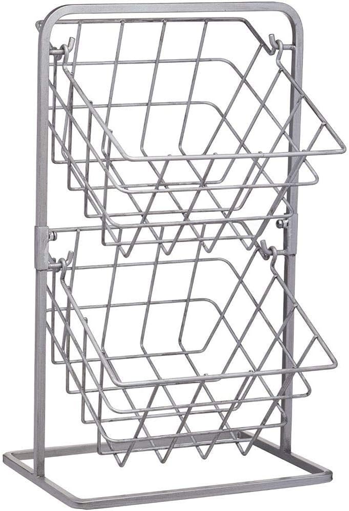 KitchenCraft Industrial Kitchen 2-stöckiger Aufbewahrungskorb-Ständer