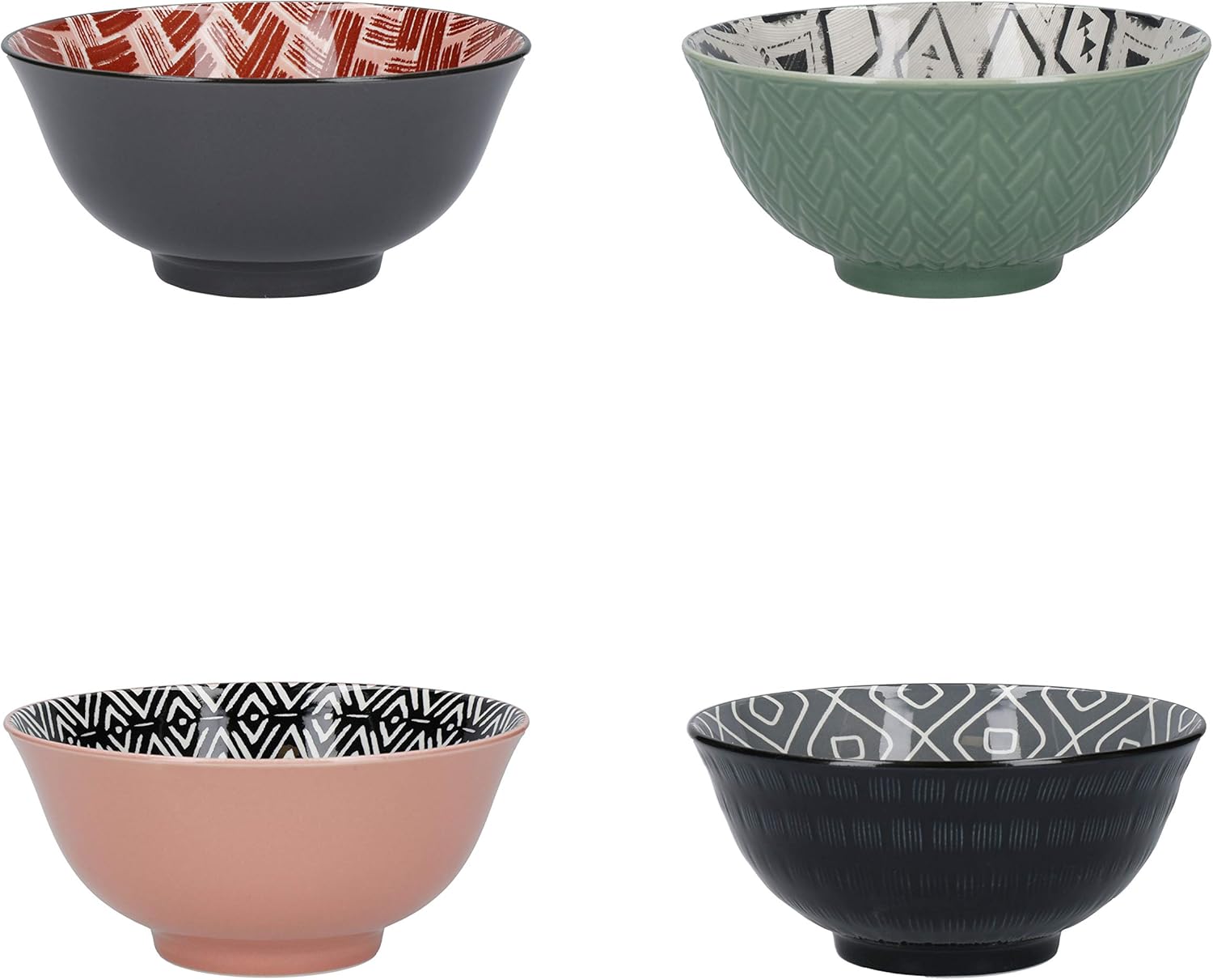 KitchenCraft Gemusterte Müslischalen — Designed for Life (4er-Set)