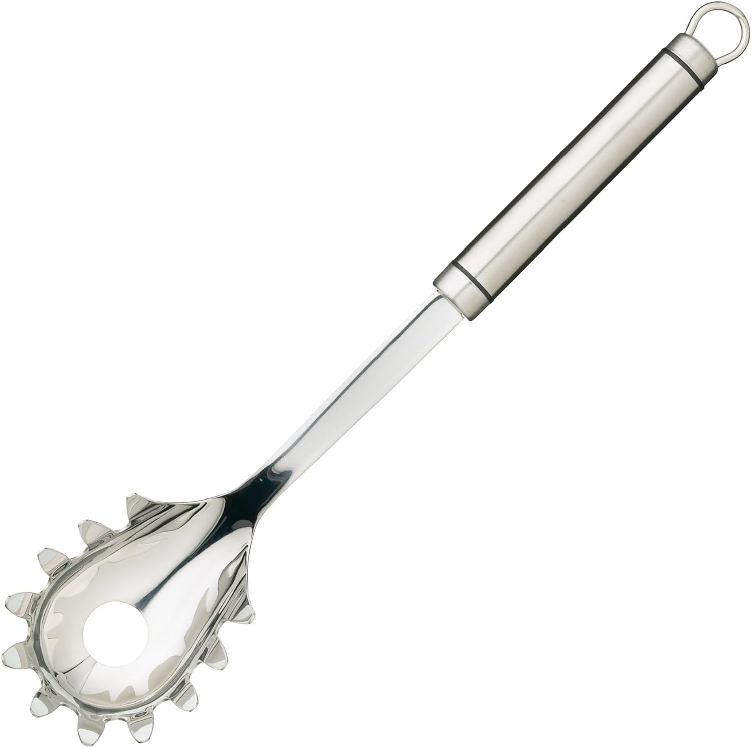 KitchenCraft Spaghettiheber aus Edelstahl mit ovalem Griff